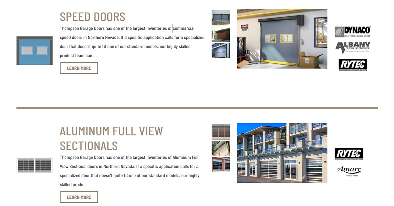 commercial doors screenshot